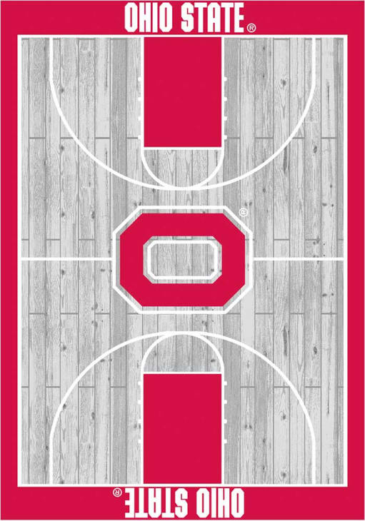 Ohio State Buckeyes 6x8 Courtside Interior Rug - Scarlet Red