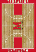 Maryland Terrapins 6x8 Courtside Interior Rug - Wood