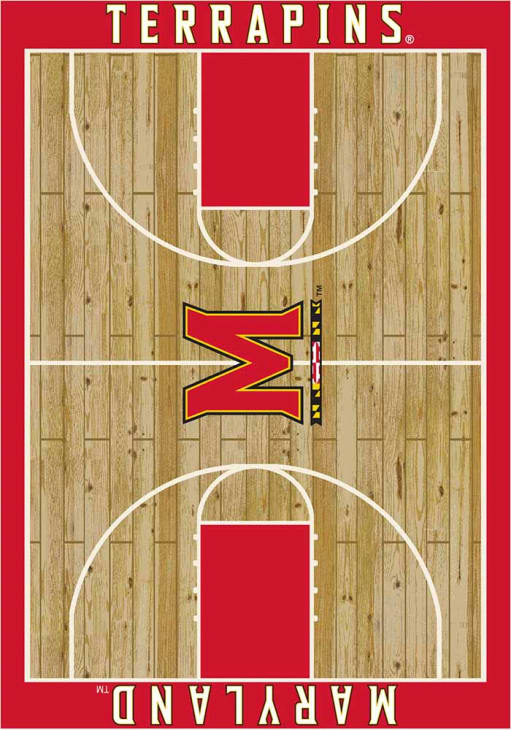 Maryland Terrapins 6x8 Courtside Interior Rug - Wood