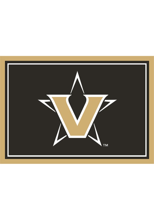 Vanderbilt Commodores 6x8 Spirit Interior Rug - Black