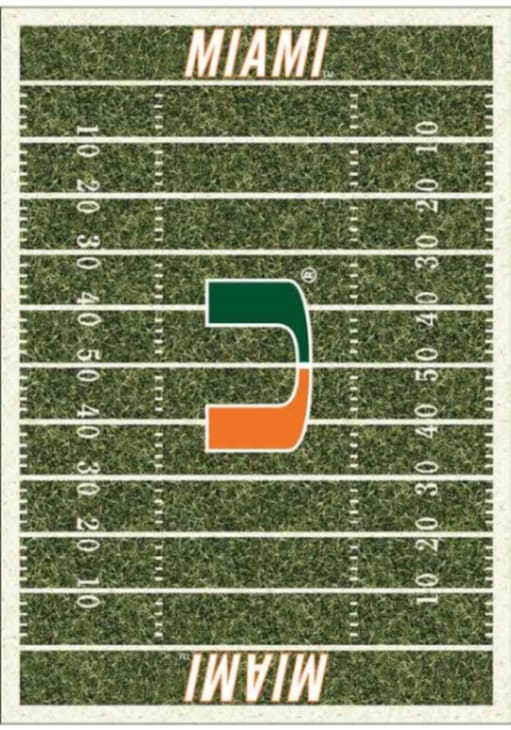 Miami Hurricanes 4x6 Homefield Interior Rug - Green