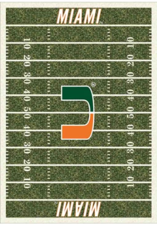 Miami Hurricanes 8x11 Homefield Interior Rug - Green