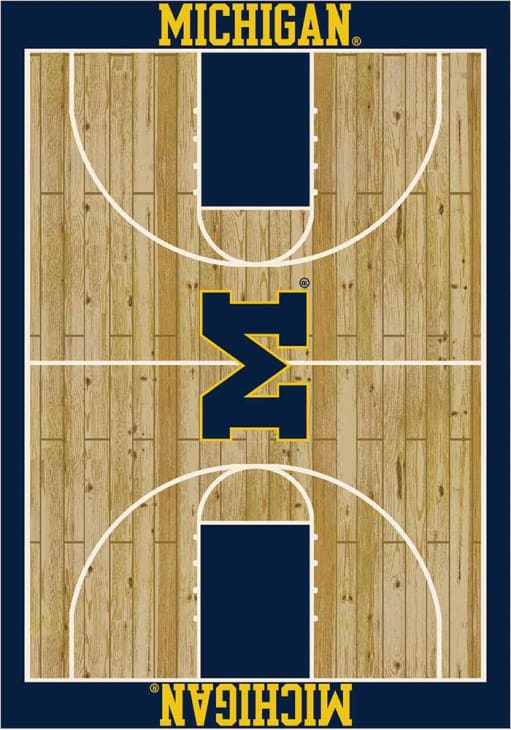 Michigan Wolverines 6x8 Courtside Interior Rug - Blue