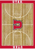 Utah Utes 8x11 Courtside Interior Rug - Wood