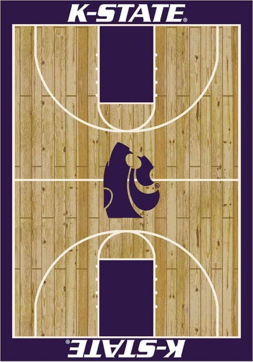 K-State Wildcats 6x8 Courtside Interior Rug - Wood