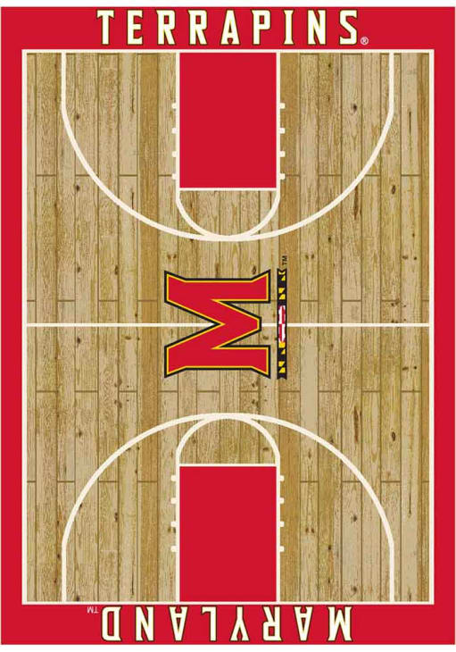 Maryland Terrapins 4x6 Courtside Interior Rug - Wood