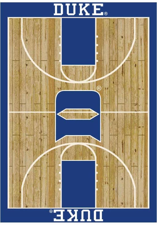 Duke Blue Devils 4x6 Courtside Interior Rug - Wood