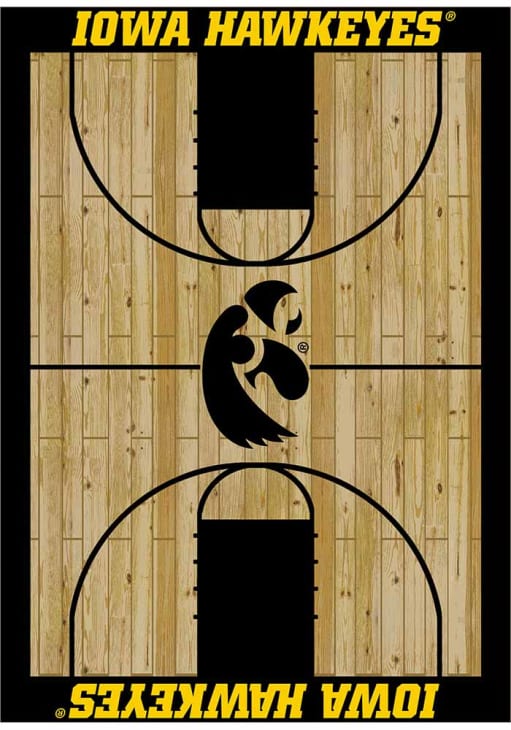 Iowa Hawkeyes 8x11 Courtside Interior Rug - Black