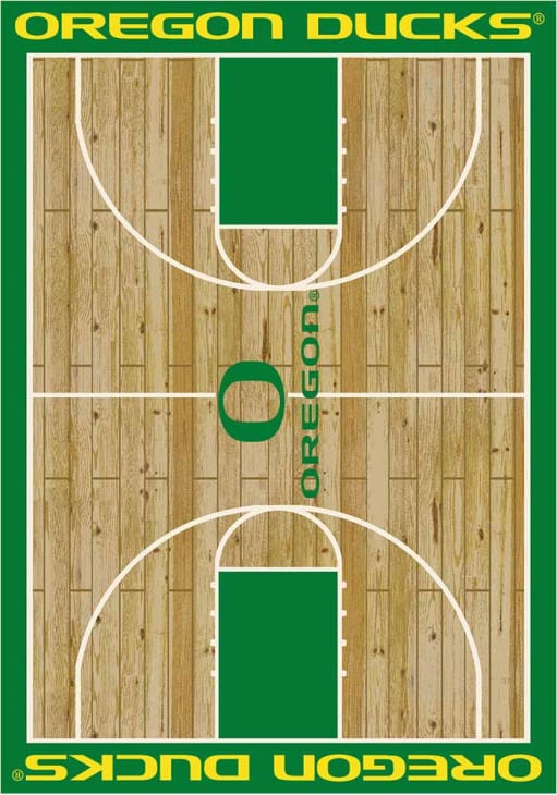 Oregon Ducks 6x8 Courtside Interior Rug - Wood