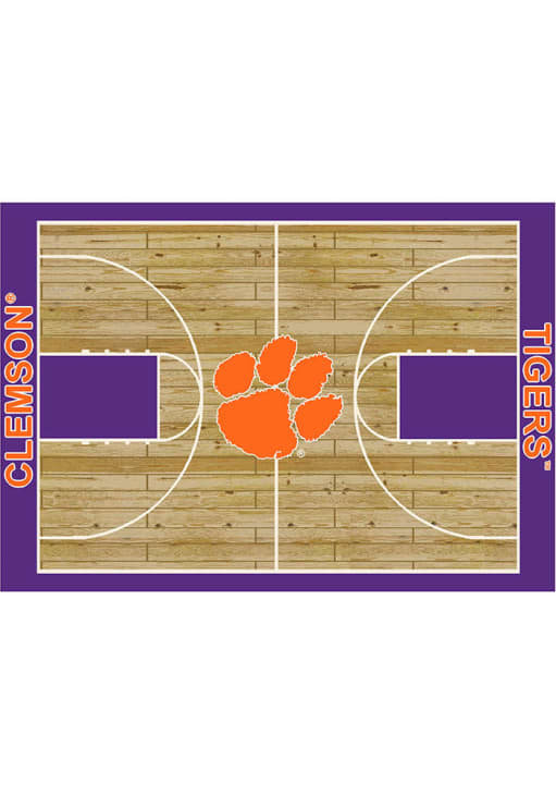 Clemson Tigers 6x8 Courtside Interior Rug - Purple