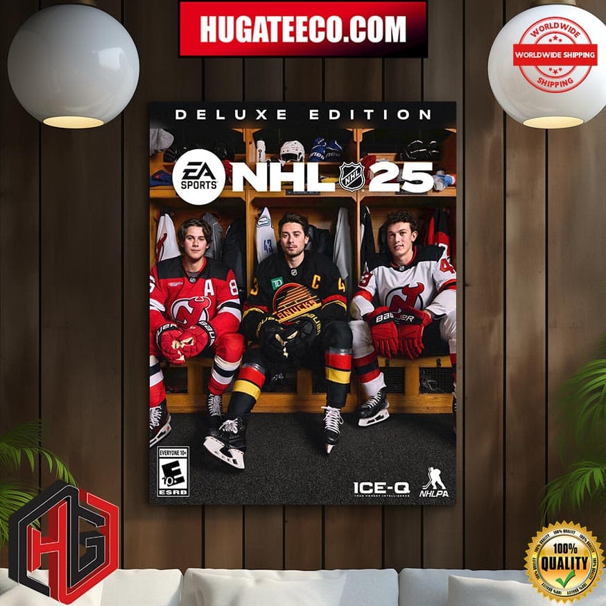A First In EA Sports NHL History 3 Brothers On The Same Cover NHL 25 Deluxe Edition Hughes Brothers Poster Canvas