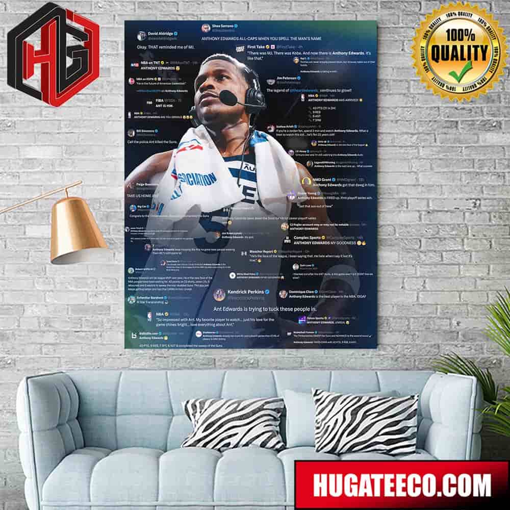 Anthony Edwards Minnesota Timberwolves The Face Of The League Poster Canvas