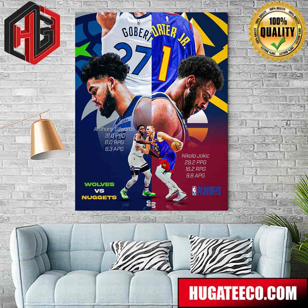 Anthony Edwards Vs Nikola Jokic In NBA Playoffs Who Is Winning Poster Canvas