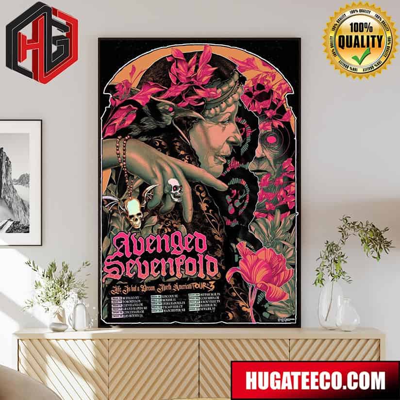 Avenged Sevenfold Life Is But A Dream North American Tour Pt 3 Poster Canvas