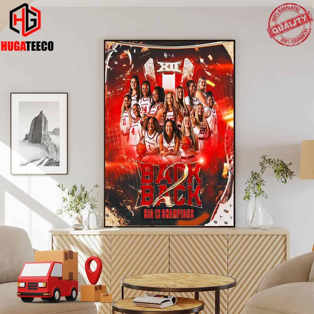 Boomer Sooner Oklahoma Sooners Women‚Äôs Basketball Back-to-Back Big 12 Conference Champions Home Decor Poster Canvas