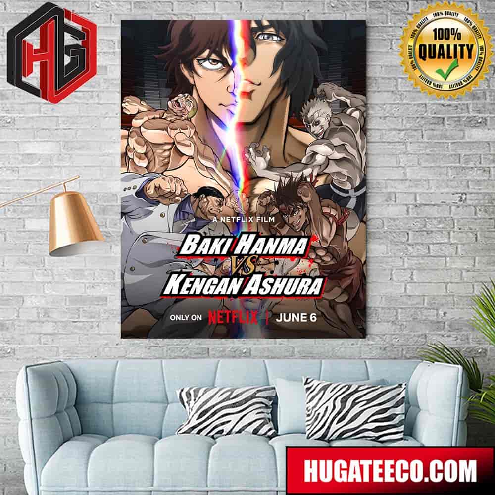 Baki Hanma Vs Kengan Ashura Anime Crossover Premieres On Netflix Home Decor Poster Canvas
