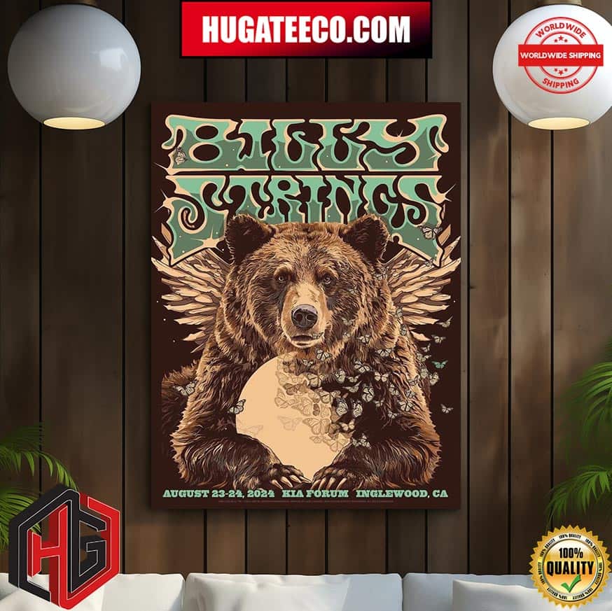 Billy Strings Merch Poster For Show At Kia Forum In Inglewood CA On August 23-24 2024 Home Decor Poster Canvas