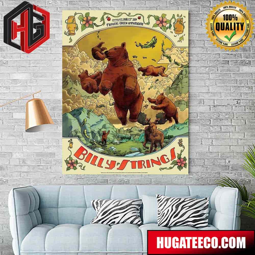 Billy Strings On May 17th 2024 Fiddler‚Äôs Green Amphitheatre Greenwood Village Co Poster Art By Dave Kloc And Jessica Seamans Home Decor Poster Canvas