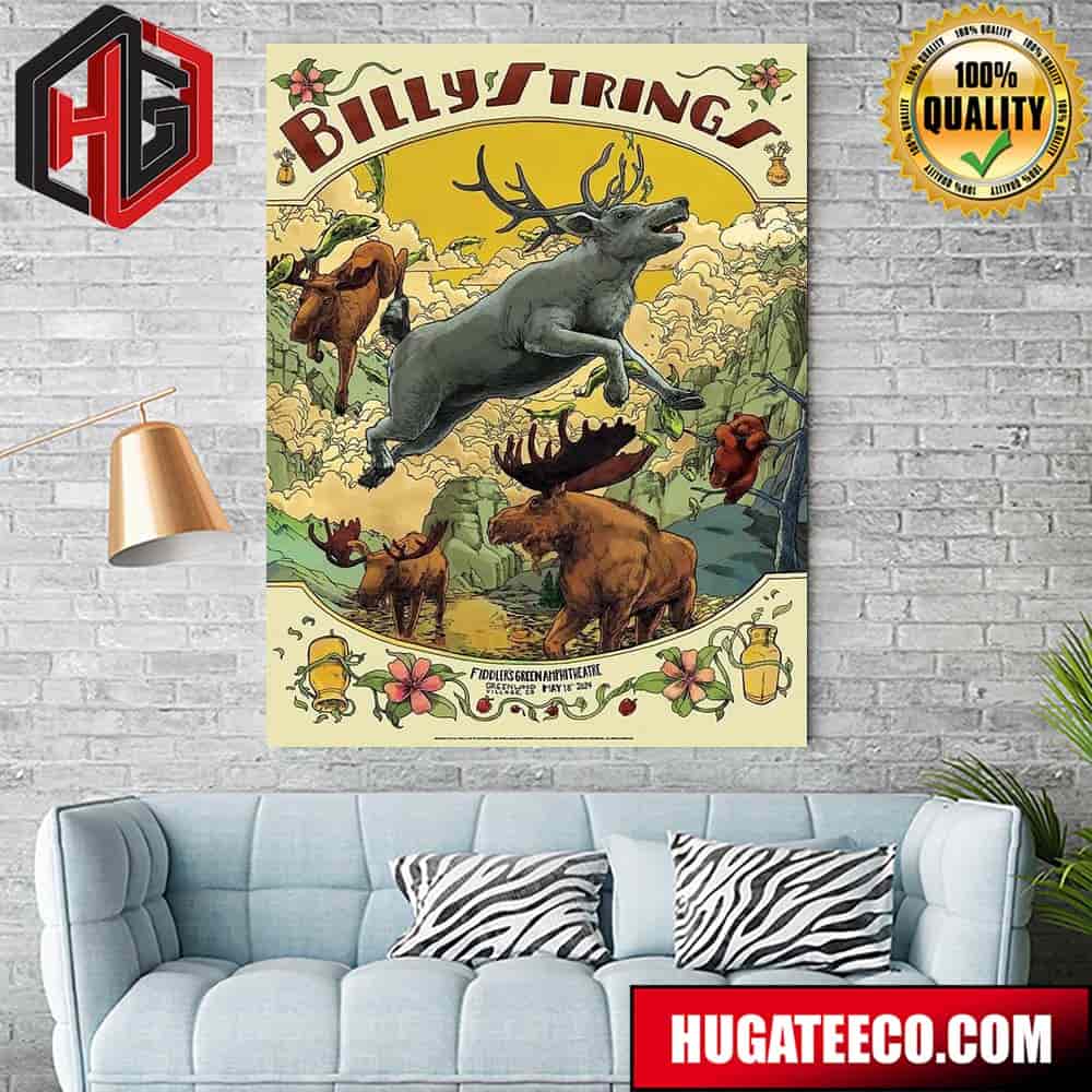 Billy Strings On May 18th 2024 Fiddler‚Äôs Green Amphitheatre Greenwood Village Co Poster Art By Dave Kloc And Jessica Seamans Home Decor Poster Canvas