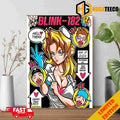 Blink-182 February 27 Sydney World Tour 2024 Crappy Punk Rock Anime Style At Rod Layer Arena Poster Canvas