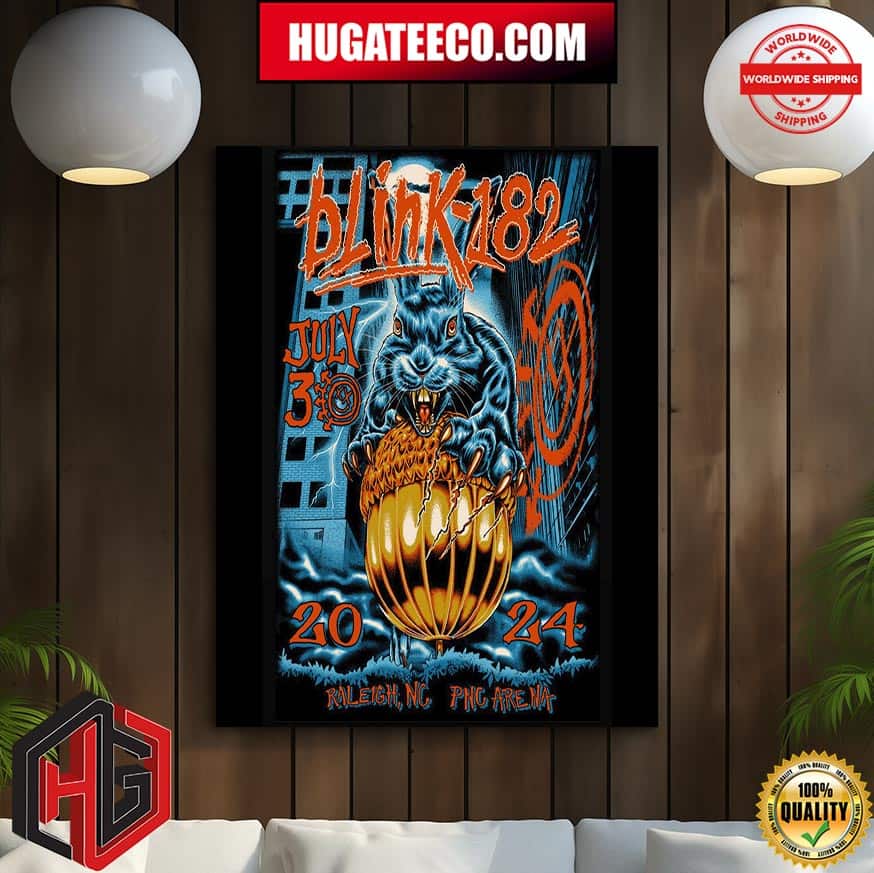 Blink-182 One More Time Tour Merchandise For Today‚Äôs Show July 30 2024 At Pnc Arena In Raleigh Nc Poster Canvas