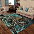 Blue Octopus Area Rug