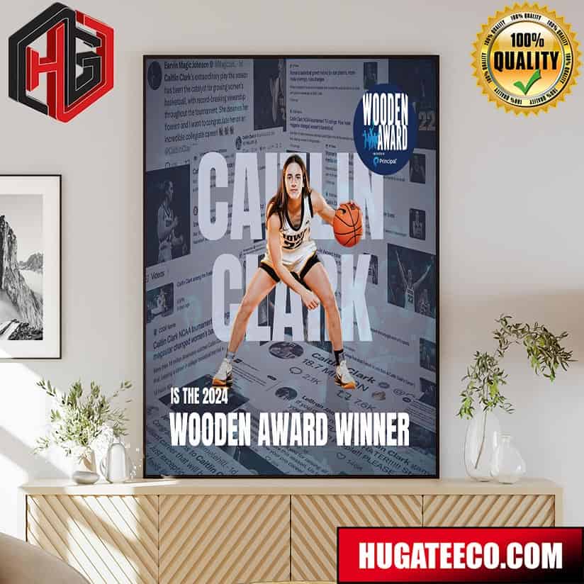 Caitlin Clark Is The Winner Of The 2024 John R Wooden Award Women‚Äôs Player Of The Year Presented By Principal Poster Canvas