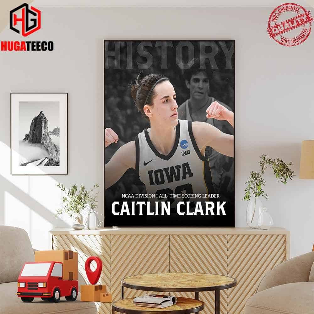 Caitlin Clark Of Iowa Women‚Äôs Basketball Is The NCAA DI All-time Leading Scorer Surpassing A 54-Year Mark Set By The Legendary Pete Maravich Of LSU Basketball Poster Canvas
