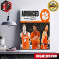 Clemson Tigers Men‚Äôs Basketball Advances To The Elite 8 NCAA March Madness Poster Canvas