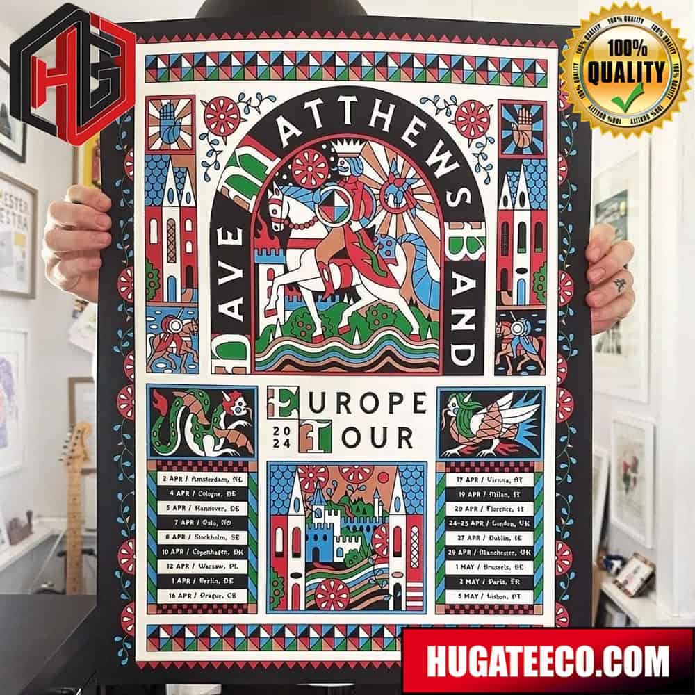 Dave Matthews Band 2024 Is Well Europe Tour 2024 Limited Poster Merchandise Poster Canvas