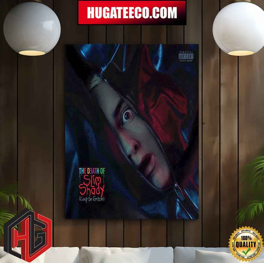 Eminem The Death Of Slim Shady Coup De Grace Official Cover On July 12th 2024 Home Decor Poster Canvas