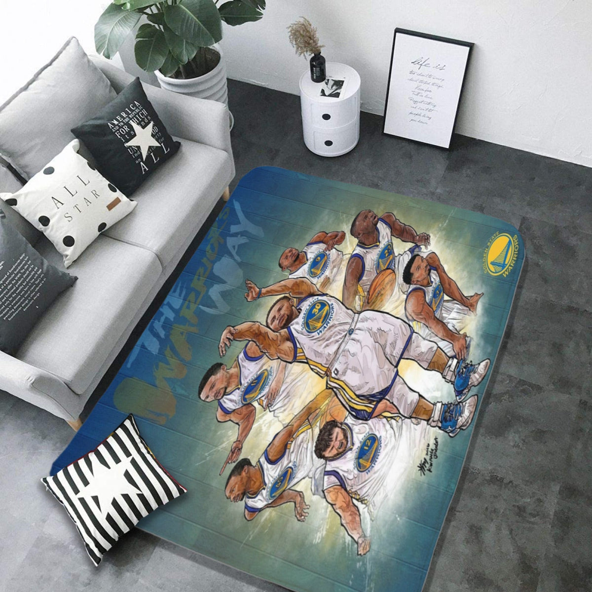 Golden State Basketball Warriors Carpet Living Room Bedroom Mats Kitchen Bathroom Rugs