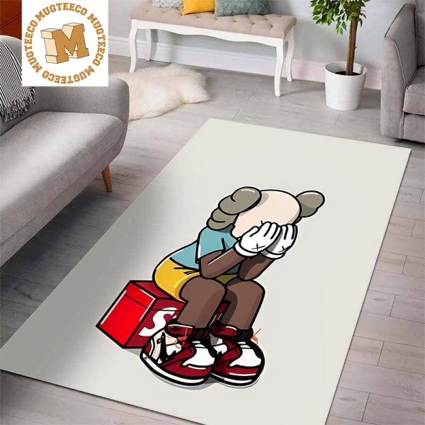 Hypebeast Kaws Supreme And Jordan 1 Off White For Living Room Carpet Rugs