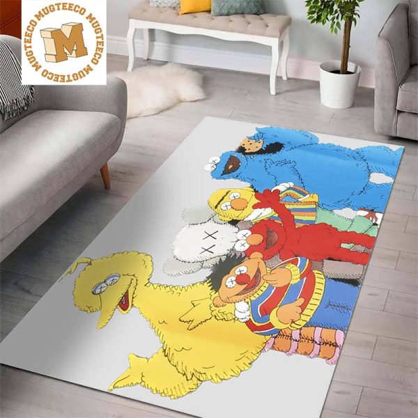 Kaws Companion x Sesame Street Friends In White Background For Living Room