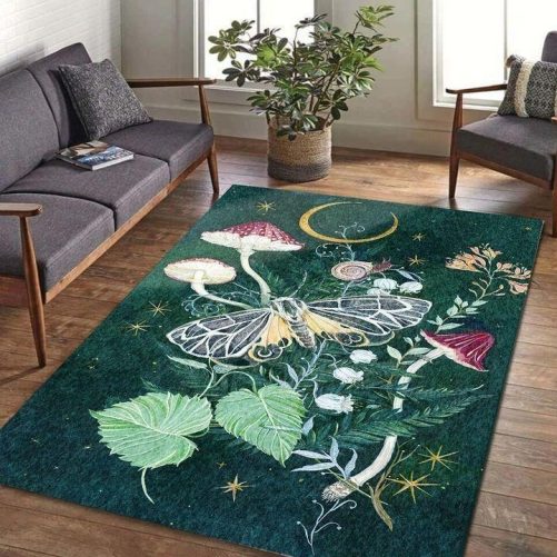 Moth And Mushroom Area Rug