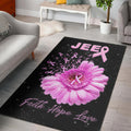 JEEP Breast Cancer - Area Rug Flowers with Flag American TN1607261646