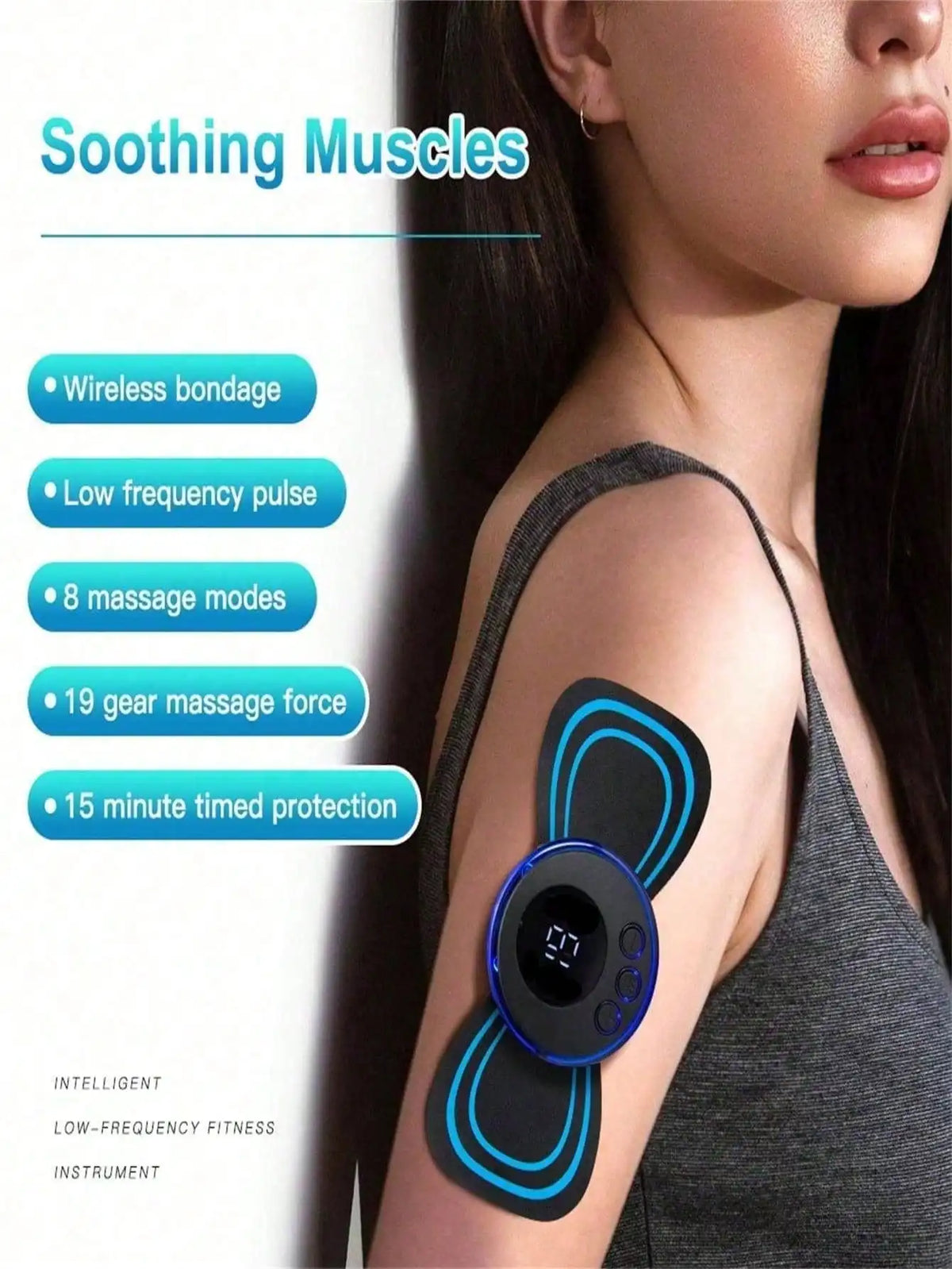 LCD Display  Neck Massage Electric Massager Cervical Neck Back Patch 8 Mode Pulse Muscle Stimulator