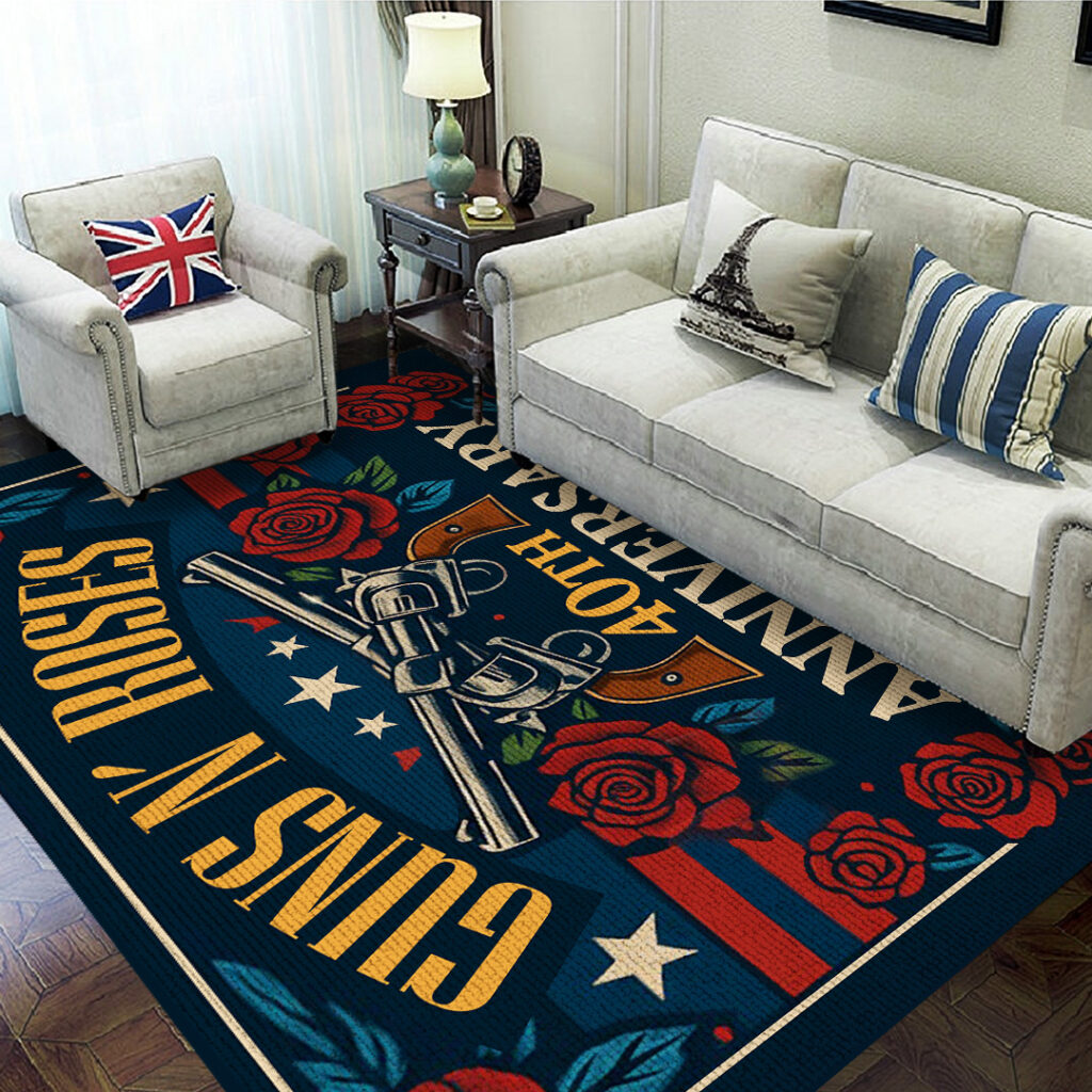 Guns N’ Roses 40th Anniversary Rectangular Rug – TANTN17863