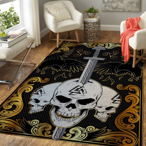 The Ulfberht Sword Embedded In The Skulls Area Rug