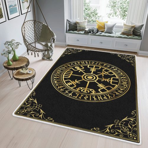 Viking Vegvisir And Rune Area Rug