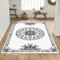 Viking helm Of Awe And Rune Viking Area Rug