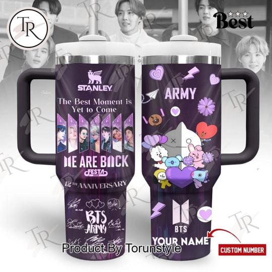BTS We Are Back 12th Anniversary Custom Name 40oz Tumbler