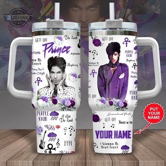 Prince Pur Rain Tumbler 40 Oz Personalized Prince 40Oz Tumbler I Wanna Be Your Lover Custom Name Prince The Singer Travel Cups With Straw