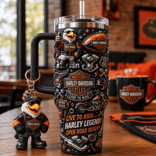 Harleyy Davidson 40oz Tumbler With Handle (No Charm)