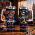 New York K nicks 2026 Champions Blue 40oz Tumbler With Handle
