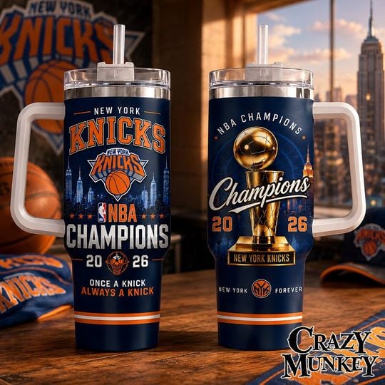 New York K nicks 2026 Champions Blue 40oz Tumbler With Handle