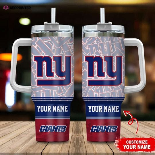 Custom Name New York Giants Football 40oz Tumbler with Handle