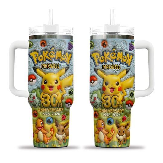 Pokemons 30th Anniversary 2026 Custom Name Tumbler 40Oz