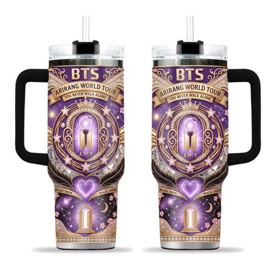 BTS kPOP Fan 40oz Tumbler With Handle, Fan Gift, No box