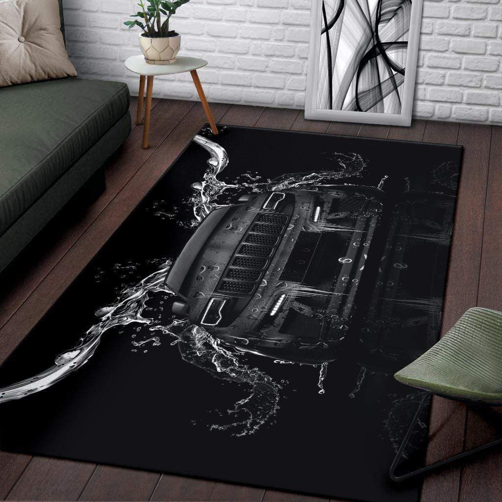 Jeep Black Water Rectangle Rug TN1607261648